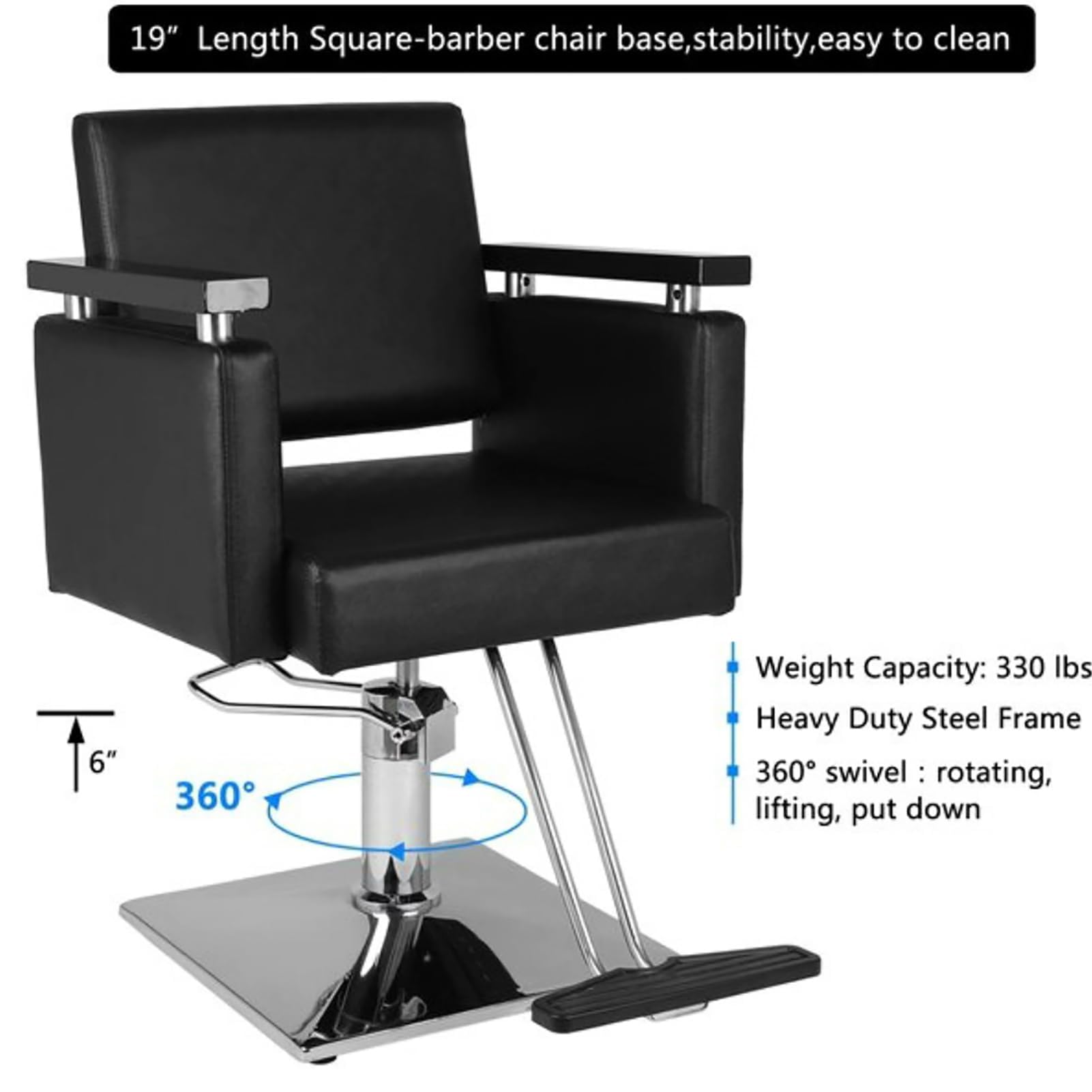 Sillas de barbero, Silla de barbero de Alta Resistencia, Silla de salón Profesional para Estilista, Silla de peluquería Ajustable, Equipo de barbería y SPA, Silla de estética para Tatuajes,