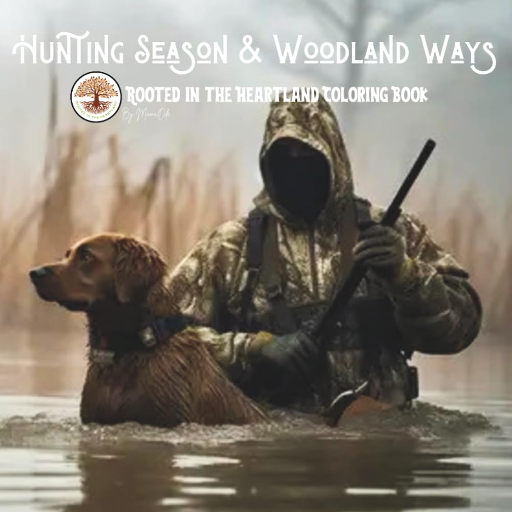 Hunting Season & Woodland Ways: A Rustic Coloring Book of Wildlife, Woods & Tradition (Rooted in the Heartland Coloring Book Series)