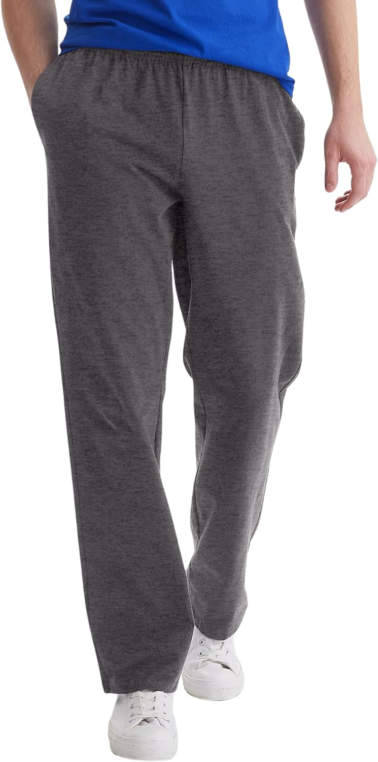 Hanes Men’s Essentials Jersey Sweatpants, Cotton...