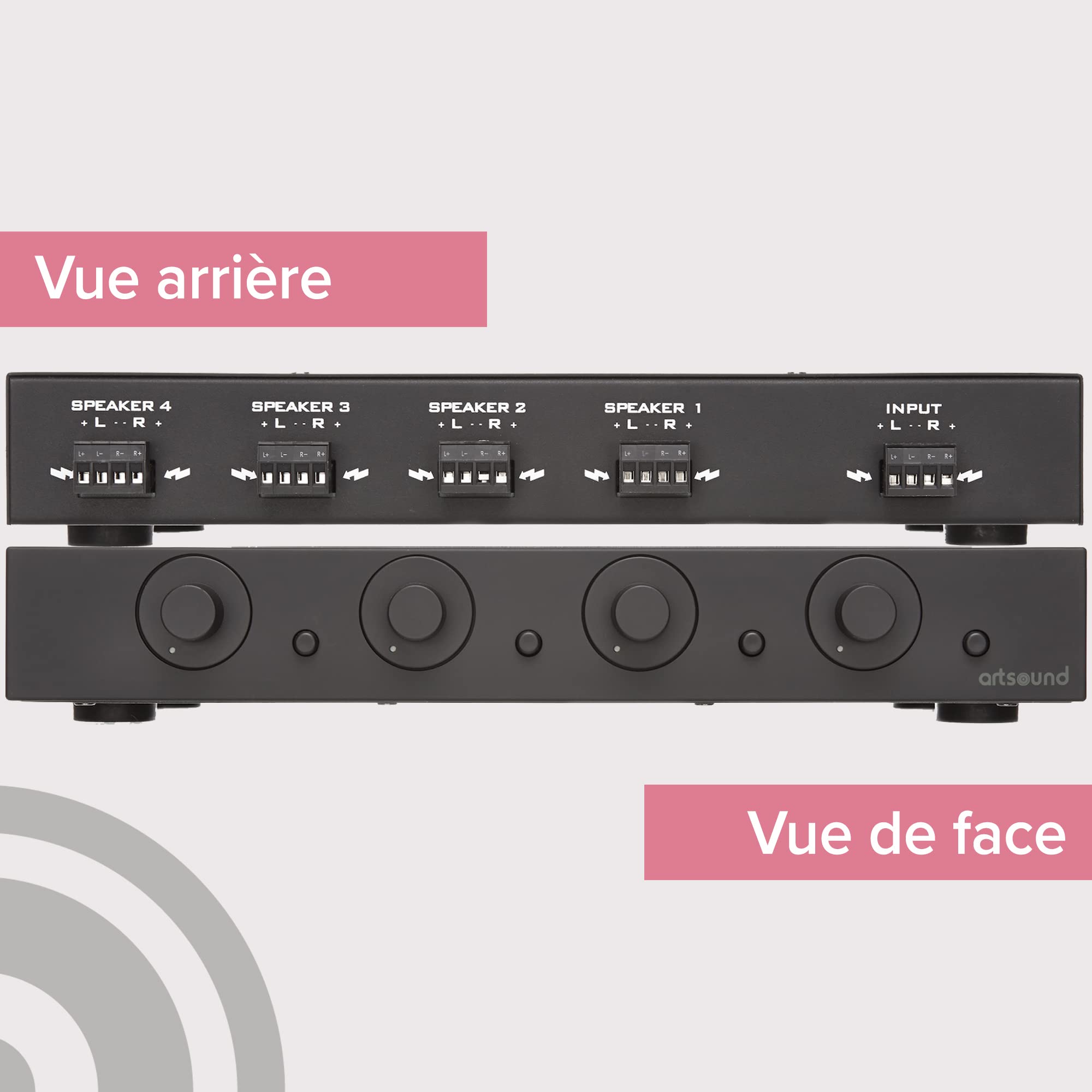 ArtSound SVC4.2 Distributeur audio 4 canaux noir 2x80W entrée multi-room