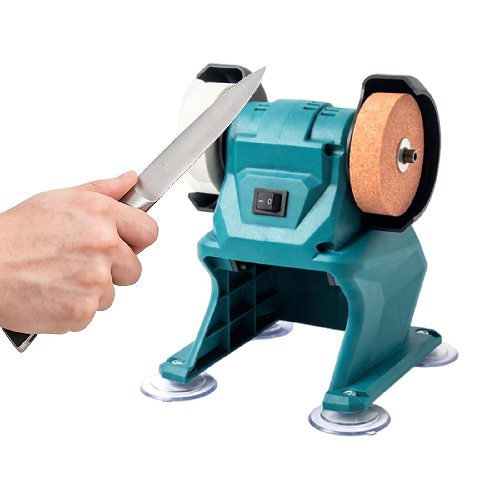 Amoladora de banco eléctrica inalámbrica de 21V, multiherramienta compacta y versátil, lijadora pulidora a 5500 RPM, ideal para afilar cuchillos, taladros y eliminar óxido en acero