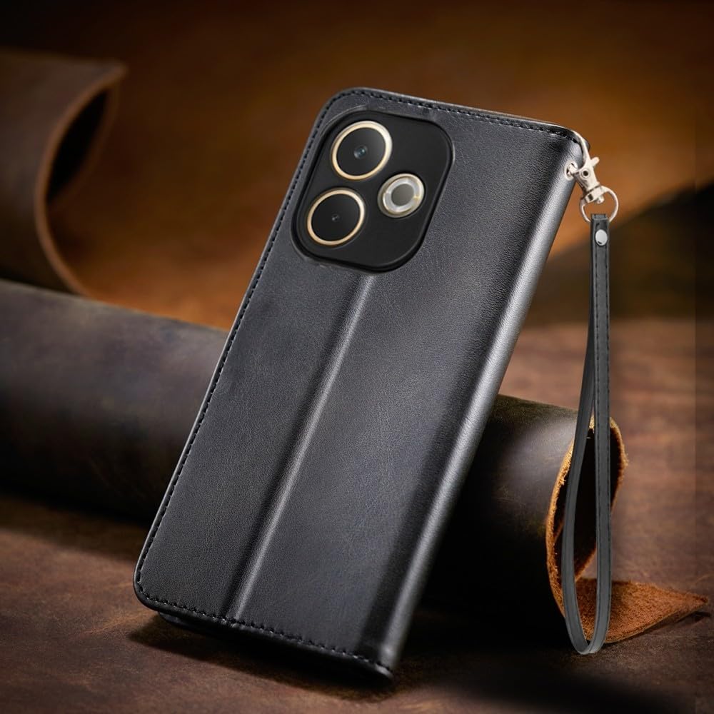 Compatible avec OPPO A94 5G (couleur : vert foncé) Étui portefeuille en cuir à rabat magnétique avec sangle
