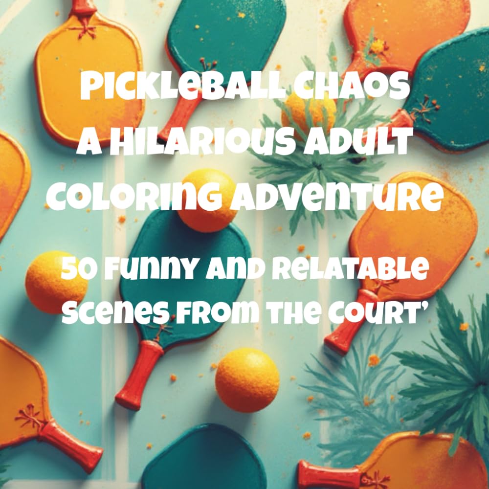 Pickleball Chaos: A Hilarious Adult Coloring Adventure: 50 Funny and Relatable Scenes from the Court’