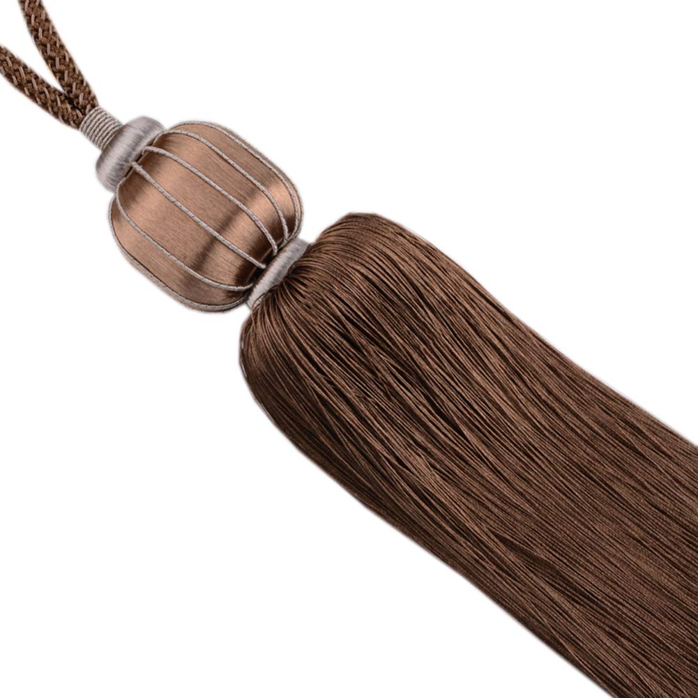 1 Pair Simple Curtain Rope Tiebacks Creative Tassels Curtain Tiebacks Curtain Tassel Holdbacks Buckle Curtain Tassel Rope (Light Coffee)