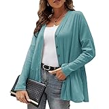 Women's Loose Casual Lightweight Long Sleeve Cardigans Button Up Sweater