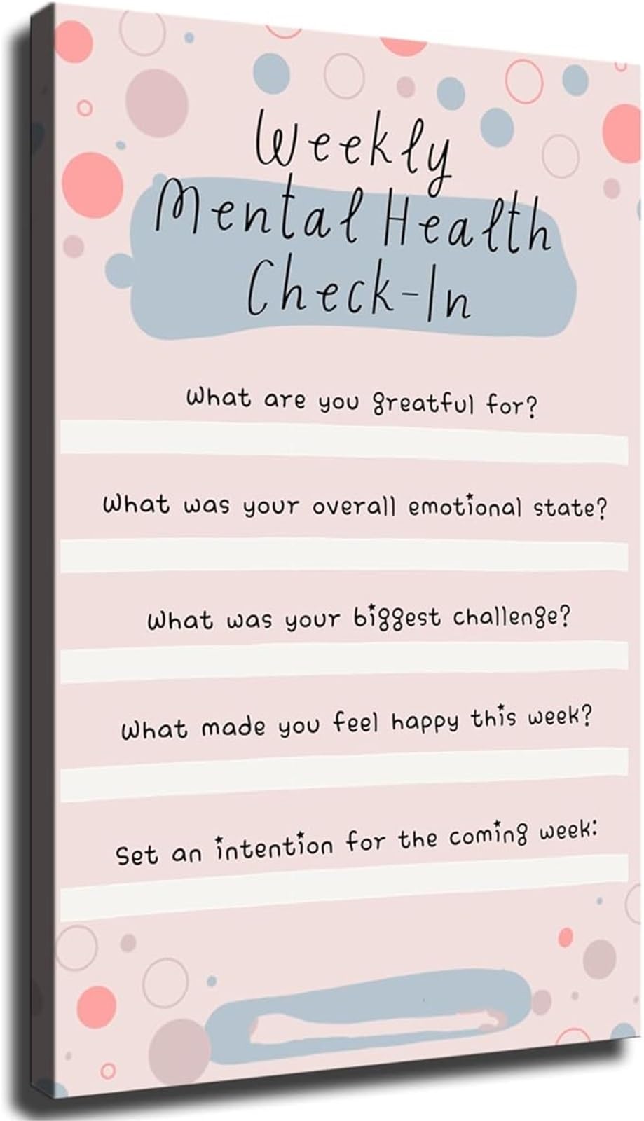 ZDVHOMCB Wellness Room Decor Poster Self Care Reflection and Mental Wellness Awareness Guide Art Framed,12x18inch(30x45cm)
