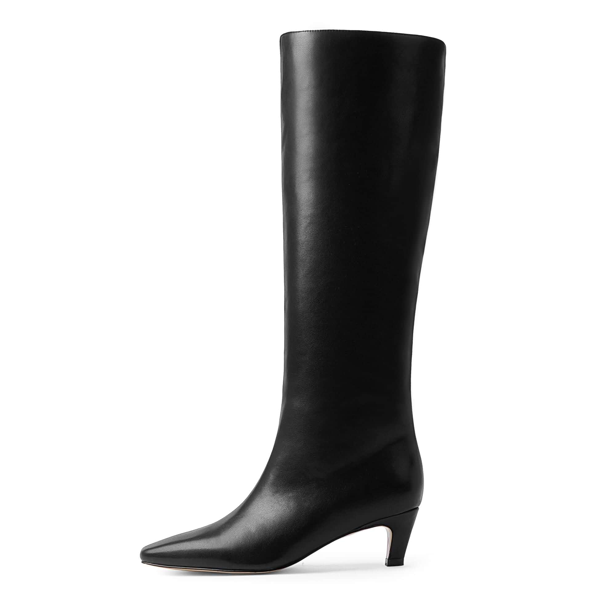 Modatope Knee High Boots Women Square Toe Kitten Heel Tall Boots Womens Low Heel Fashion Heeled Fall Boots, Dressy Tall Long Boots For Women