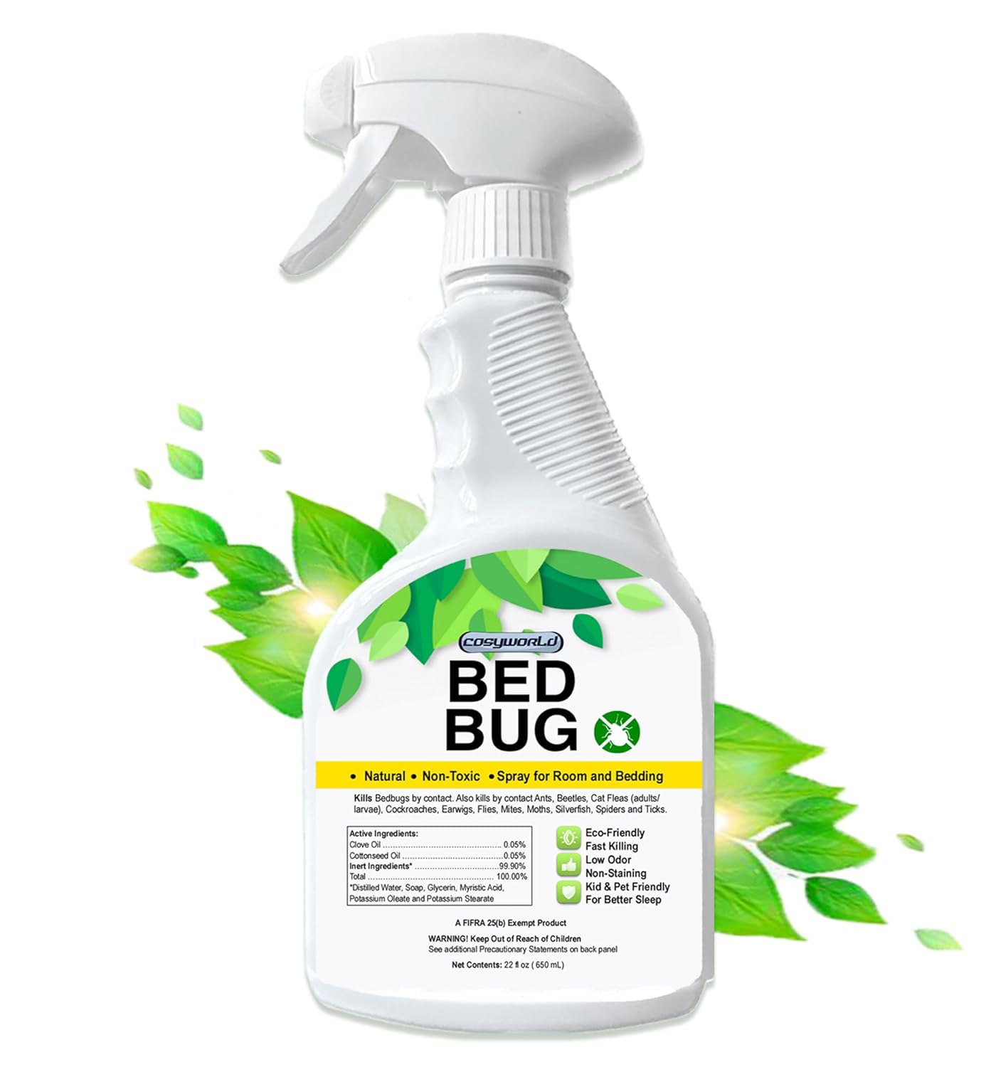 Organic bug spray kills pests with protection. Low Tox