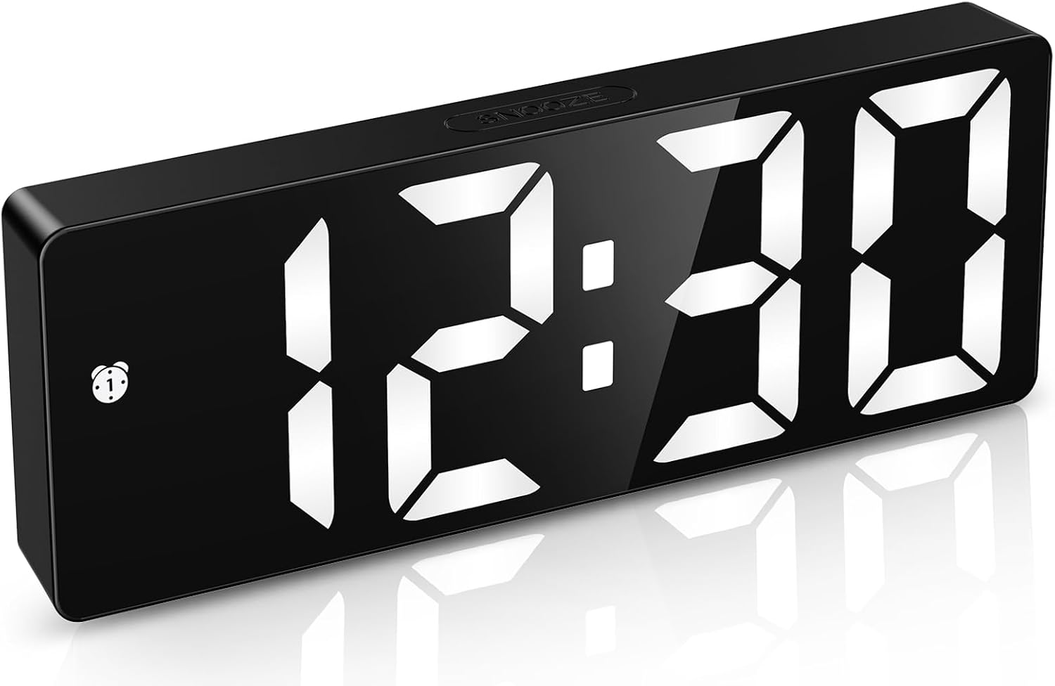 AMIR Digital Alarm Clock Large Display, Upgraded LED Alarm for Bedroom, Type-C/Battery Powered Bedside Alarm Clock with Snooze, 12/24H, 5 Levels Adjustable Brightness, DST, Desk Clock for Home, Office