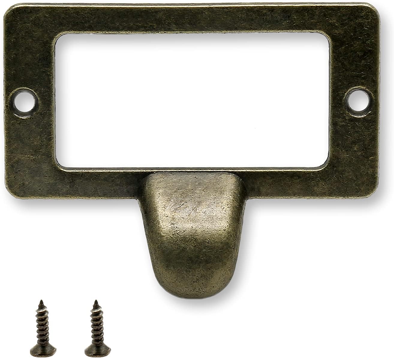 WEICHUAN 8PCS Antique Zinc Alloy Card Holder Drawer Pulls