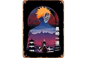 Anime Metal Poster, Anime Kurosaki Ichigo Figure Poster Metal Tin Sign 8x12"
