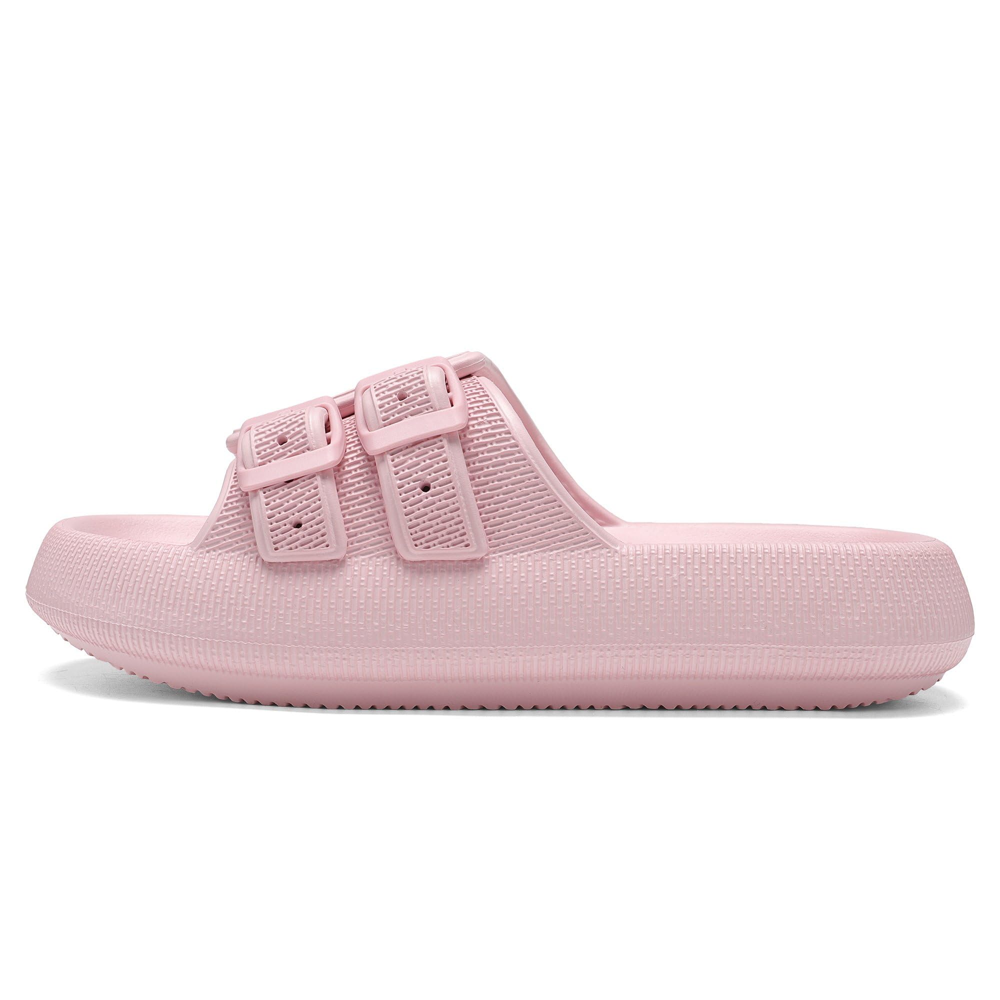 HQUEC Buckle Sandals for Women and Men Adjustable EVA Flat Slids Comfortable Pillow Slippers