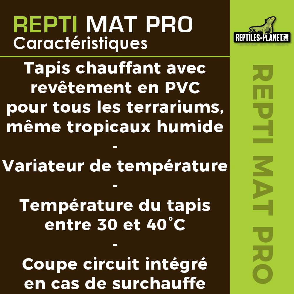 Reptiles Planet Repti PRO - Tappeto riscaldante per Rettili, 10 x 18 cm, 4 W
