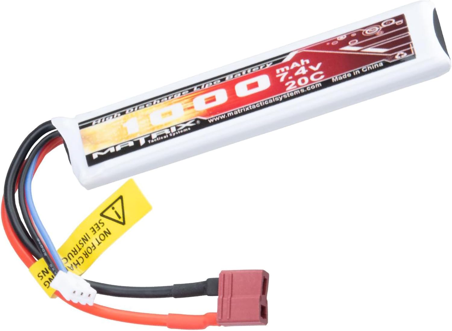 Evike Airsoft - Matrix High Performance 7.4V Stick Type Airsoft LiPo Battery (Model: 1000mAh / 15C / T-Plug & Long Wire)
