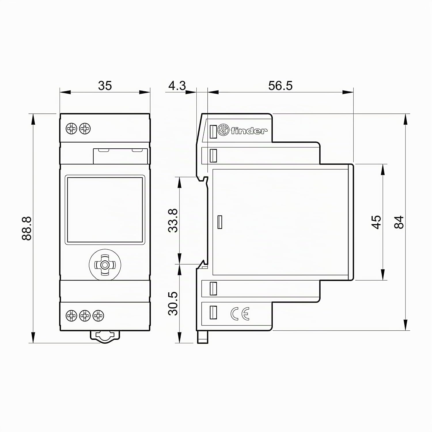 Finder serie 12 - Interruptor horario 1co nfc on/off/pulso/astro