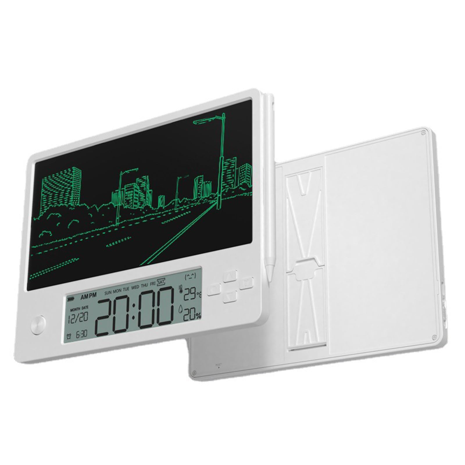 Maizoon Calendario Electrónico con LCD Gran Tableta de Escritura Modelo de Carga Reloj Digital Visualización de Fecha Wordpad Multifuncional Ideal para Estudiante Hogar Oficina Trabajo