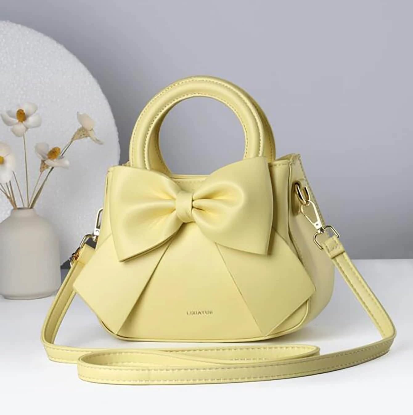 SYGA Damska kokarda ręczna torba na ramię crossbody świeży i słodki dziewczęcy styl mała torba typu bucket