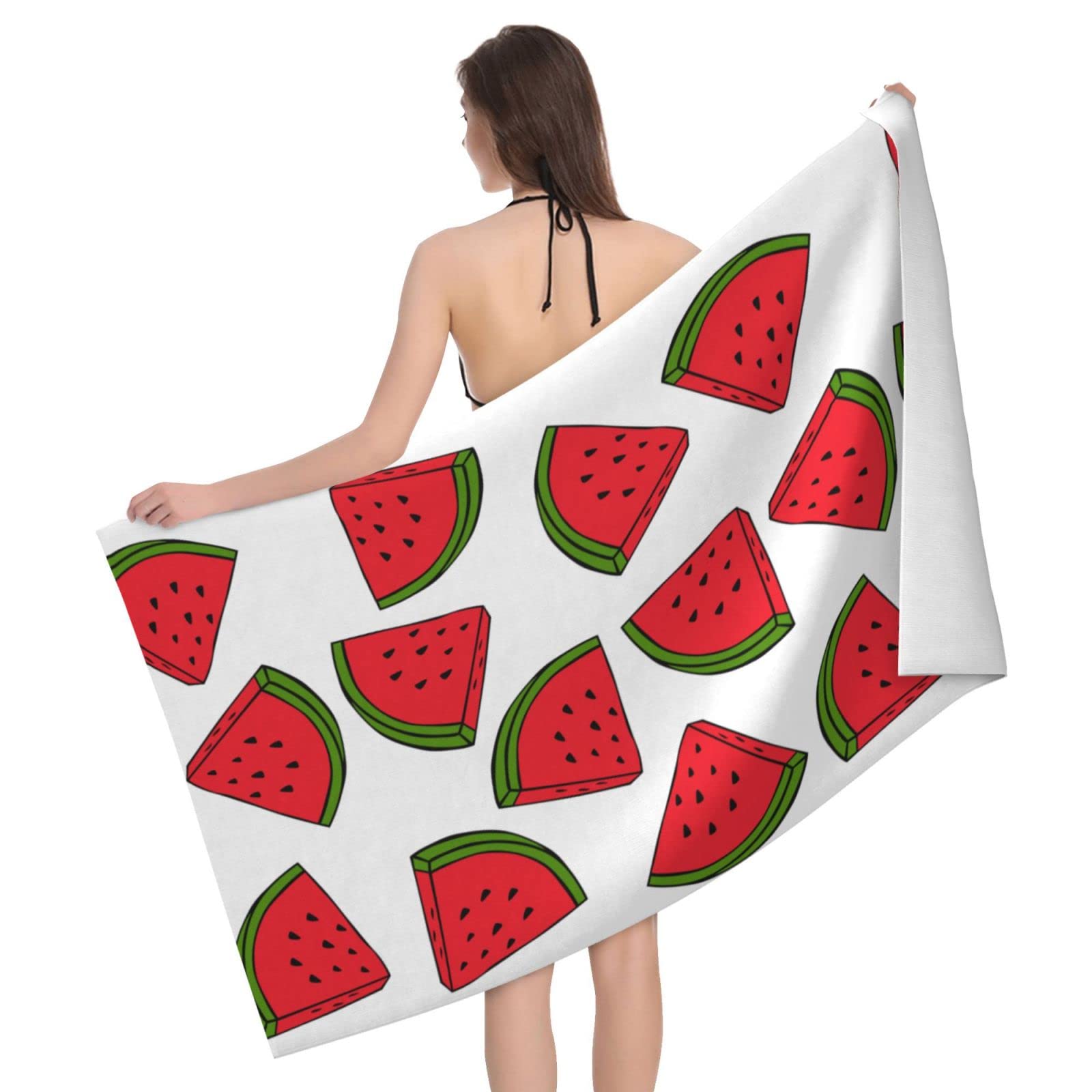 Lawenp Watermelon Bath Towel Beach Towel Popular Durable Stylishffy Touch Highly Absorbent Quick Dry Polyester 32" X 52" Also As A Gift
