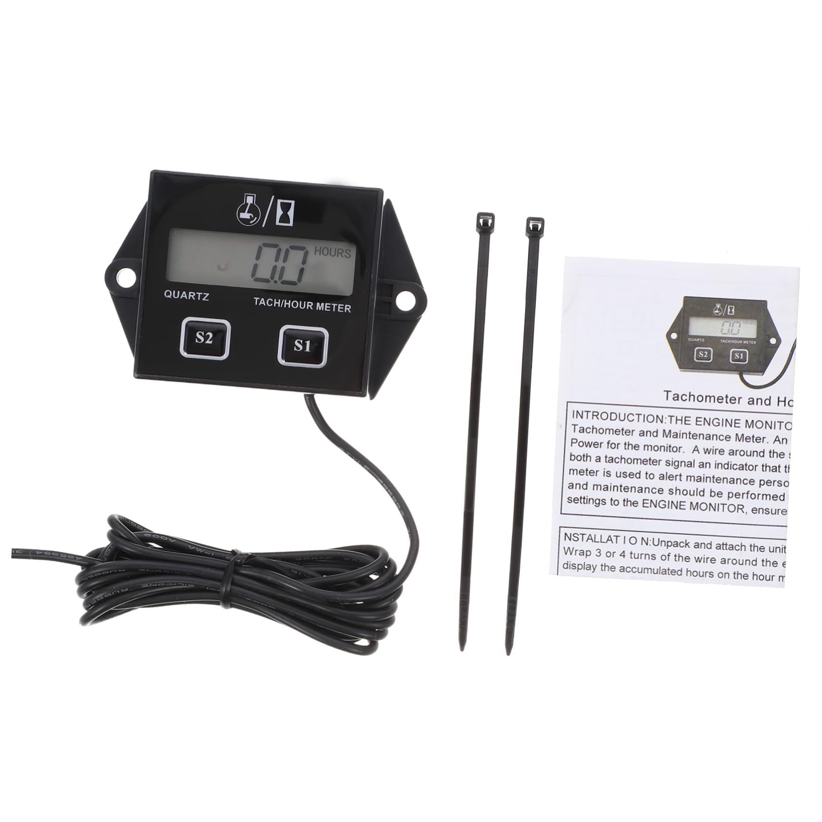 Wakauto 1 pc Engine Tachometer Number Timer, medio, OB7953HX08568L8T