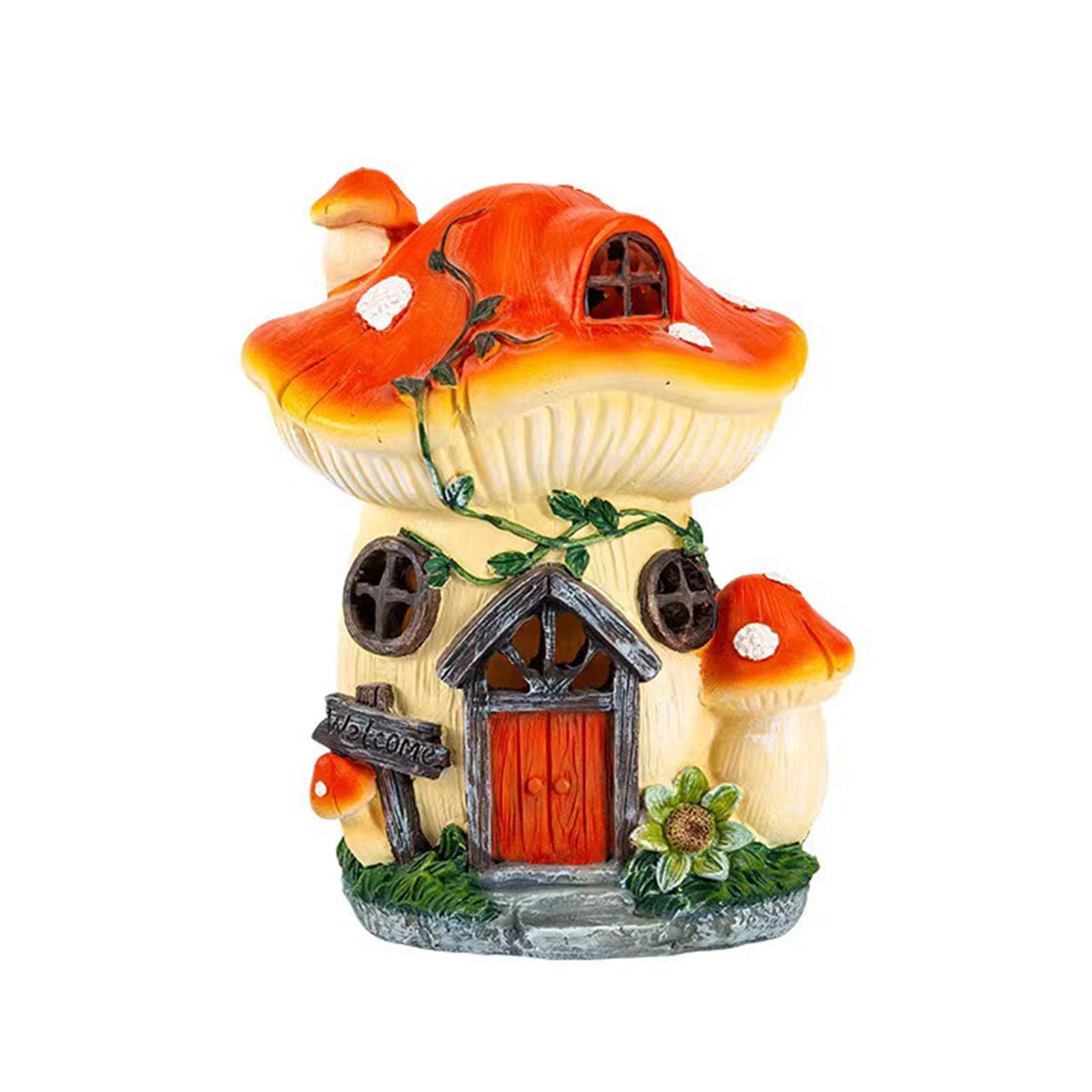 Statue solaire champignon IP54 étanche en résine résistante aux intempéries extérieures