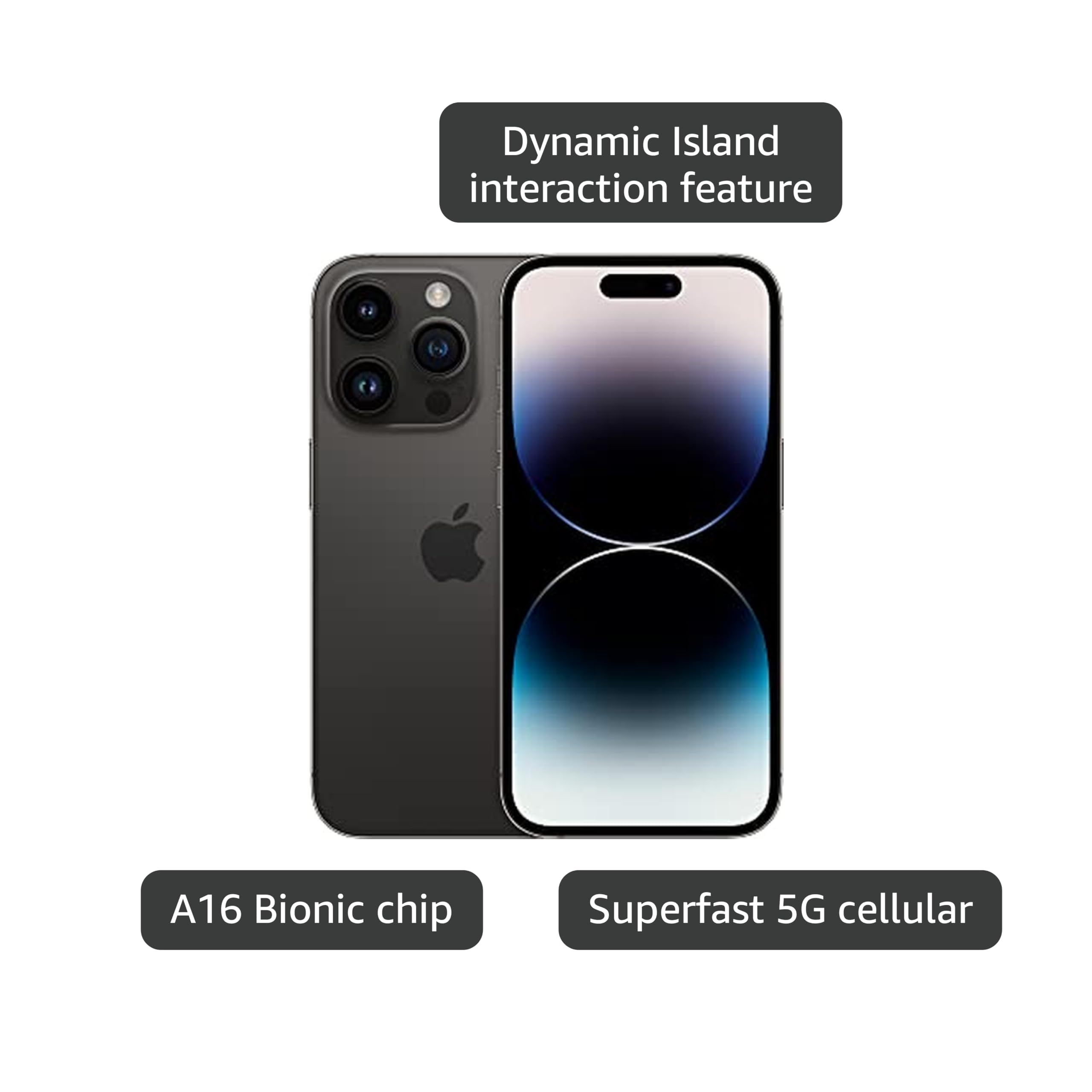 Amazon.com: Apple iPhone 14 Pro (Renewed), 128GB, Space Black for