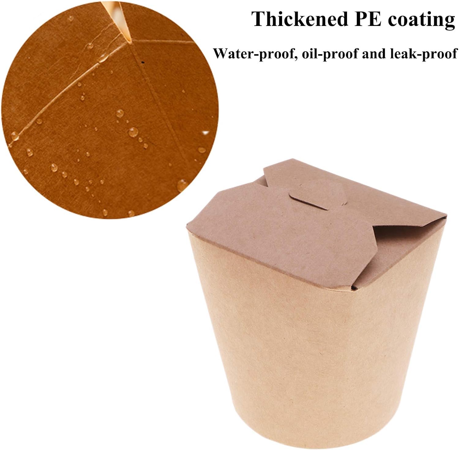 Contenedores Desechables De Papel Kraft Para Llevar, Contenedores De Alimentos Biodegradables Para Llevar Fríos Y Calientes, Contenedores De Almacenamiento De Alimentos Marrón Kraft Con Dise