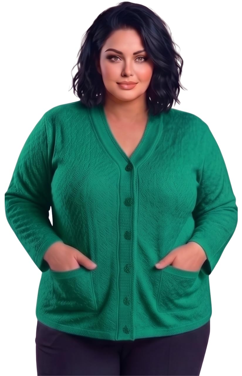 Women's Casual Knit Cardigan Plus Size |Women Warm Button-Down V Neck Sweater Coat for Winter Wear-image-27