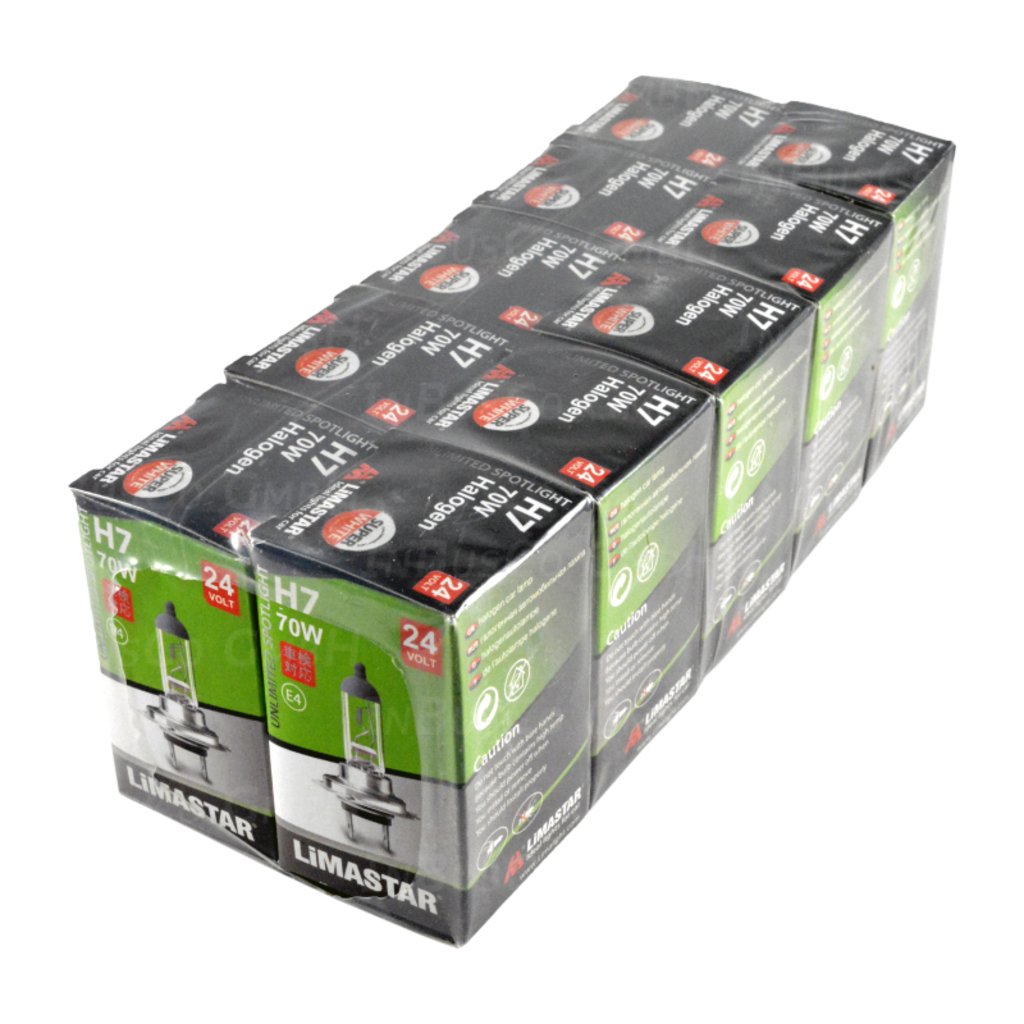 10 X H7 70 W 24 V Camion NFZ lampade alogene ad incandescenza lampadine lampada veicoli commerciali effetto xenon 10