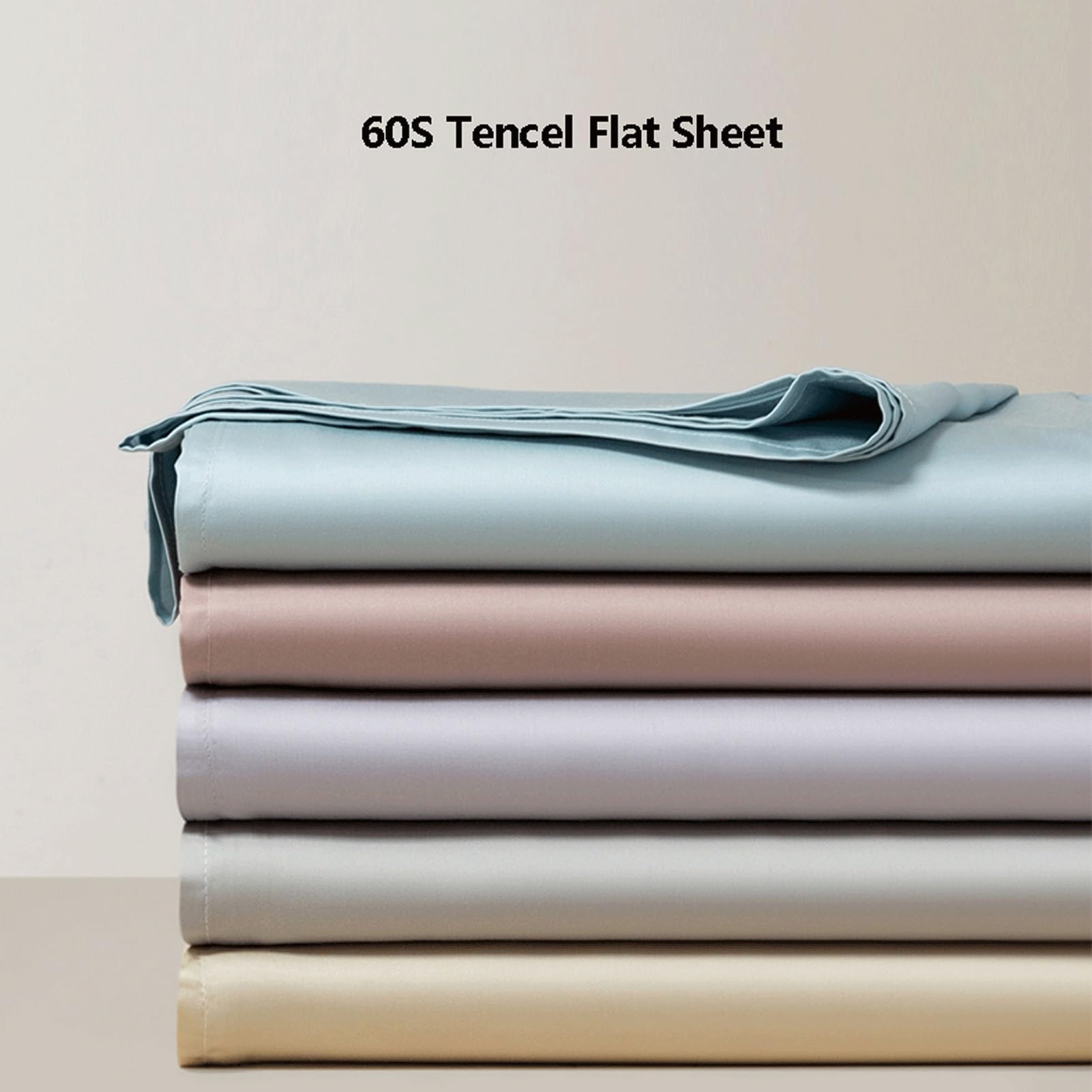 Sábana Encimera 160x230cm 230x245cm 245x250cm 245x270cm Sábana Plana Cama de 90 a 200cm Tencel Lujosa Suave y Sedosa(Aqua Green,245x270cm+48x74cm x2)