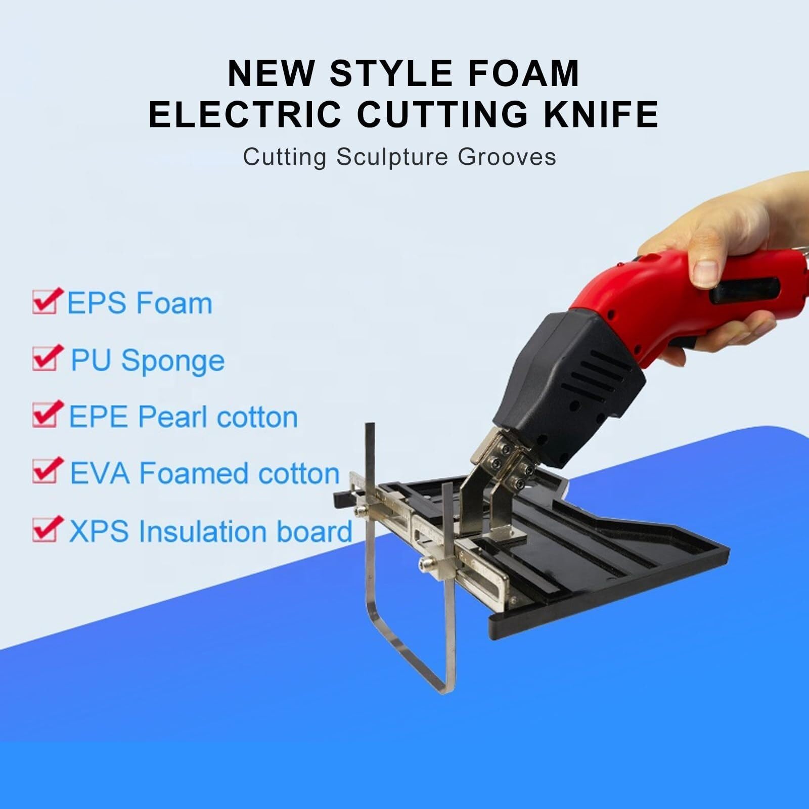 Sponge Cutting Tool Kit Foldable Blade 135° Adjustable Angle, Electric Hot Blade Foam Cutter 200 W 250 W for KT Board, Sponge(Ks250,110V)
