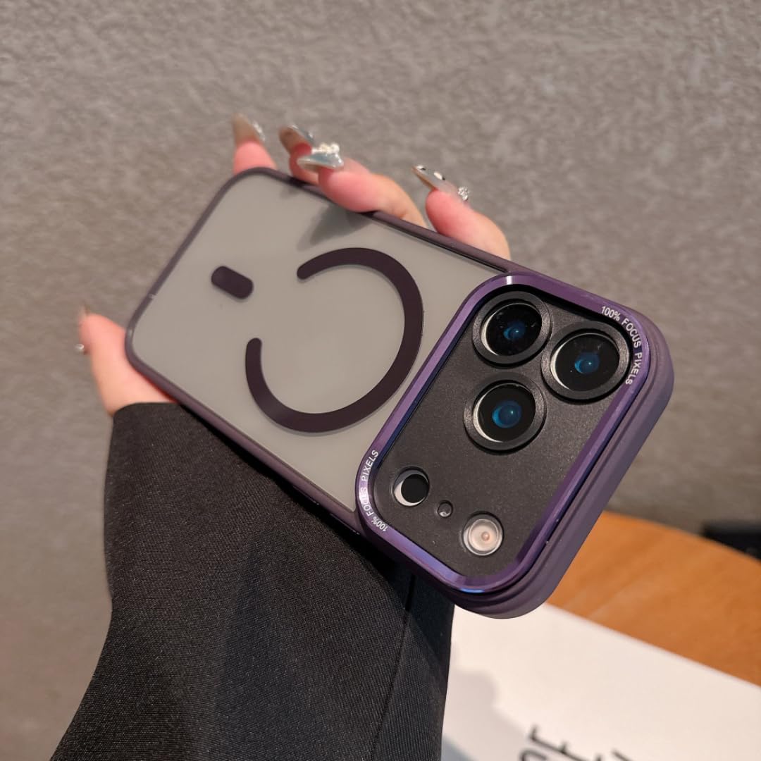 Coque acrylique iPhone 13 violette luxe avec protection magnétique premium - 8