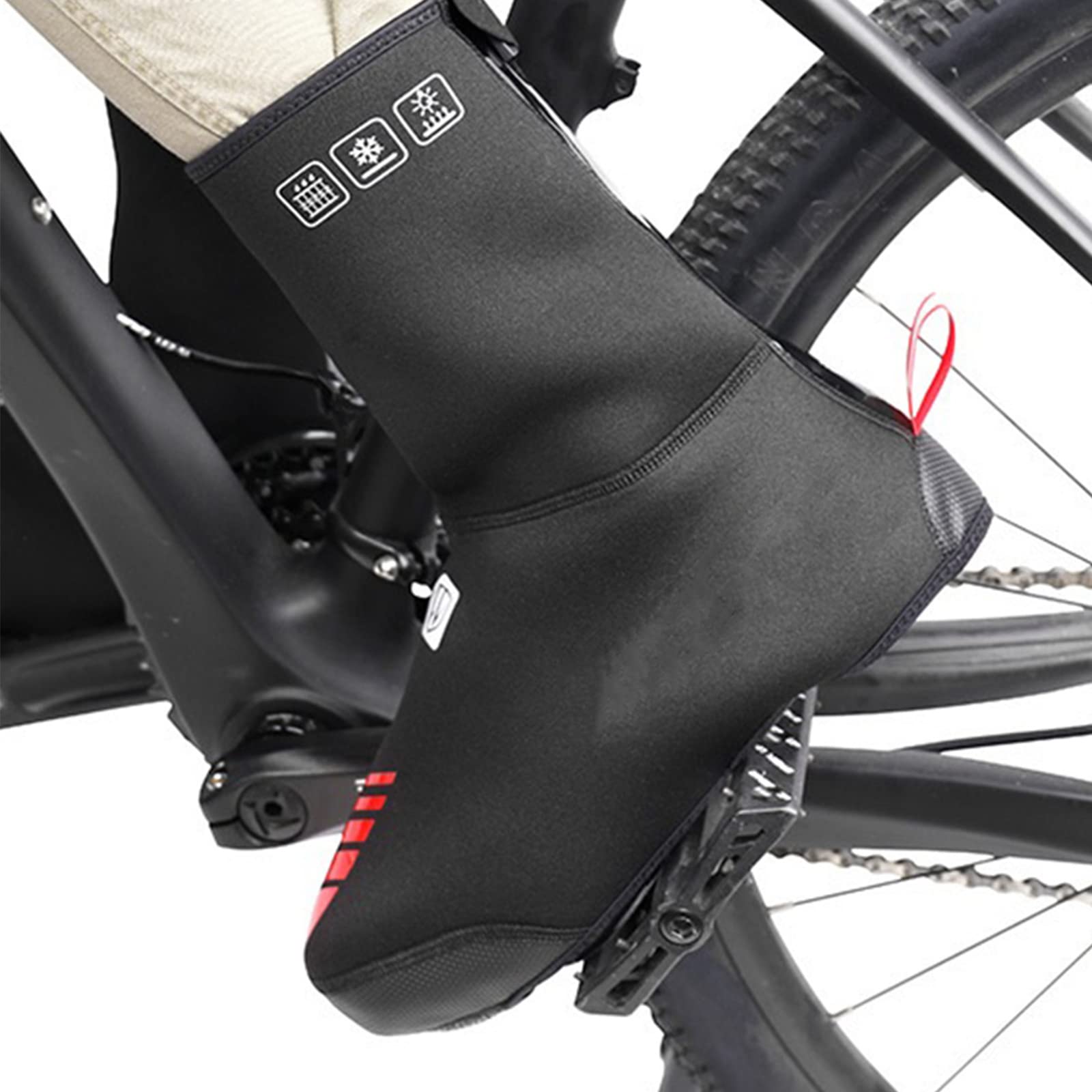 Couvre-Chaussures de Cyclisme Épaissis Couvre-Chaussures de Vélo Chauds et Coupe-Vent avec Doublure en Polaire Thermique