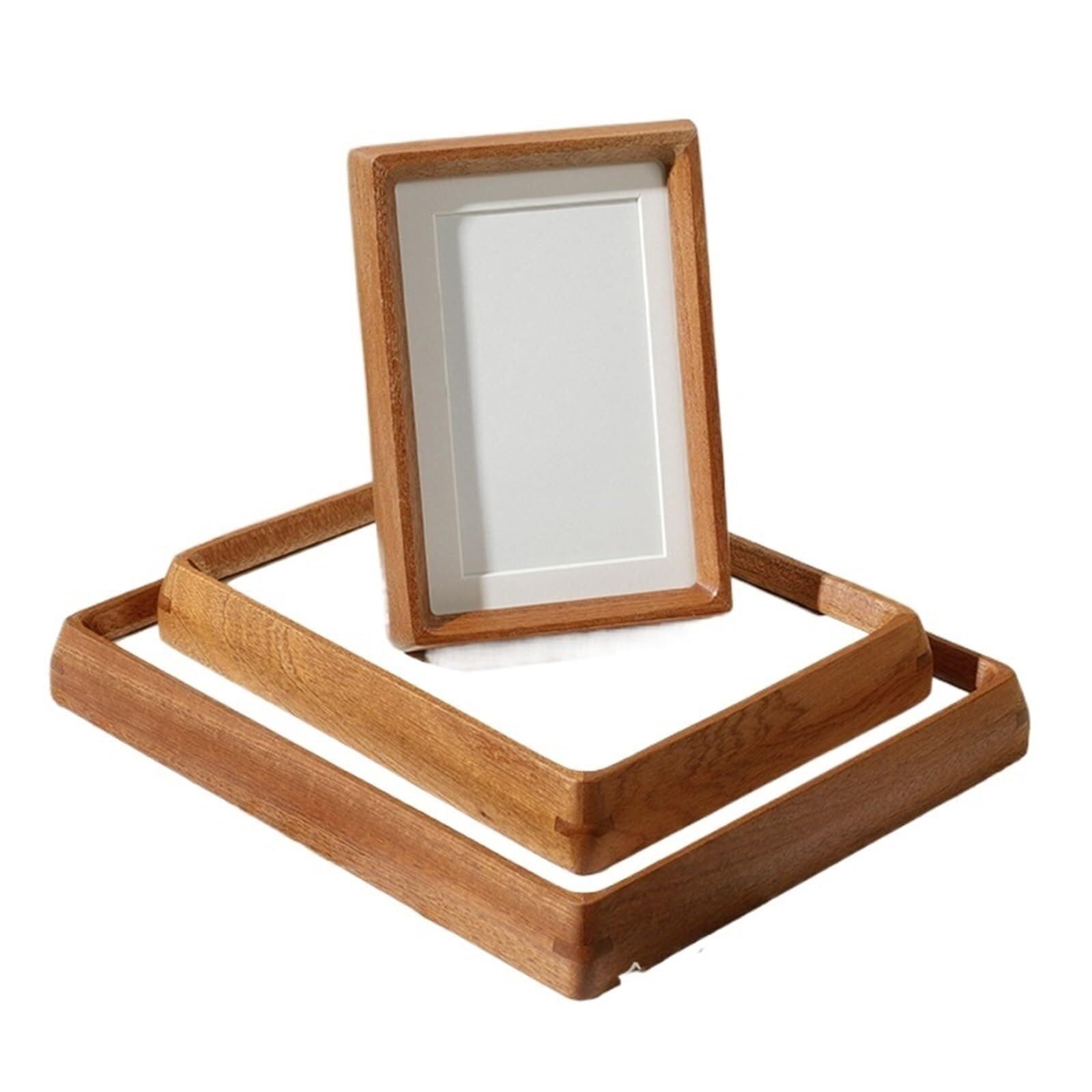 Photo Frames Solid Wood Black Walnut Mortise And Tenon Round Corner Picture Frame Elegant Couple's Photo Display Stand Home Decor(SouthAmerican walnut,10.2x15.2cm 6Inch)