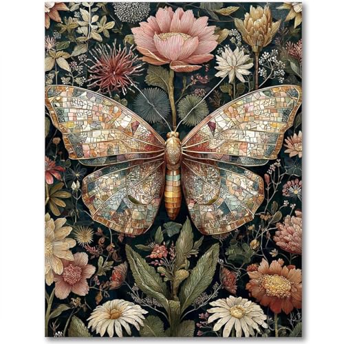 Butterfly Flower Stamped Cross Stitch Kit