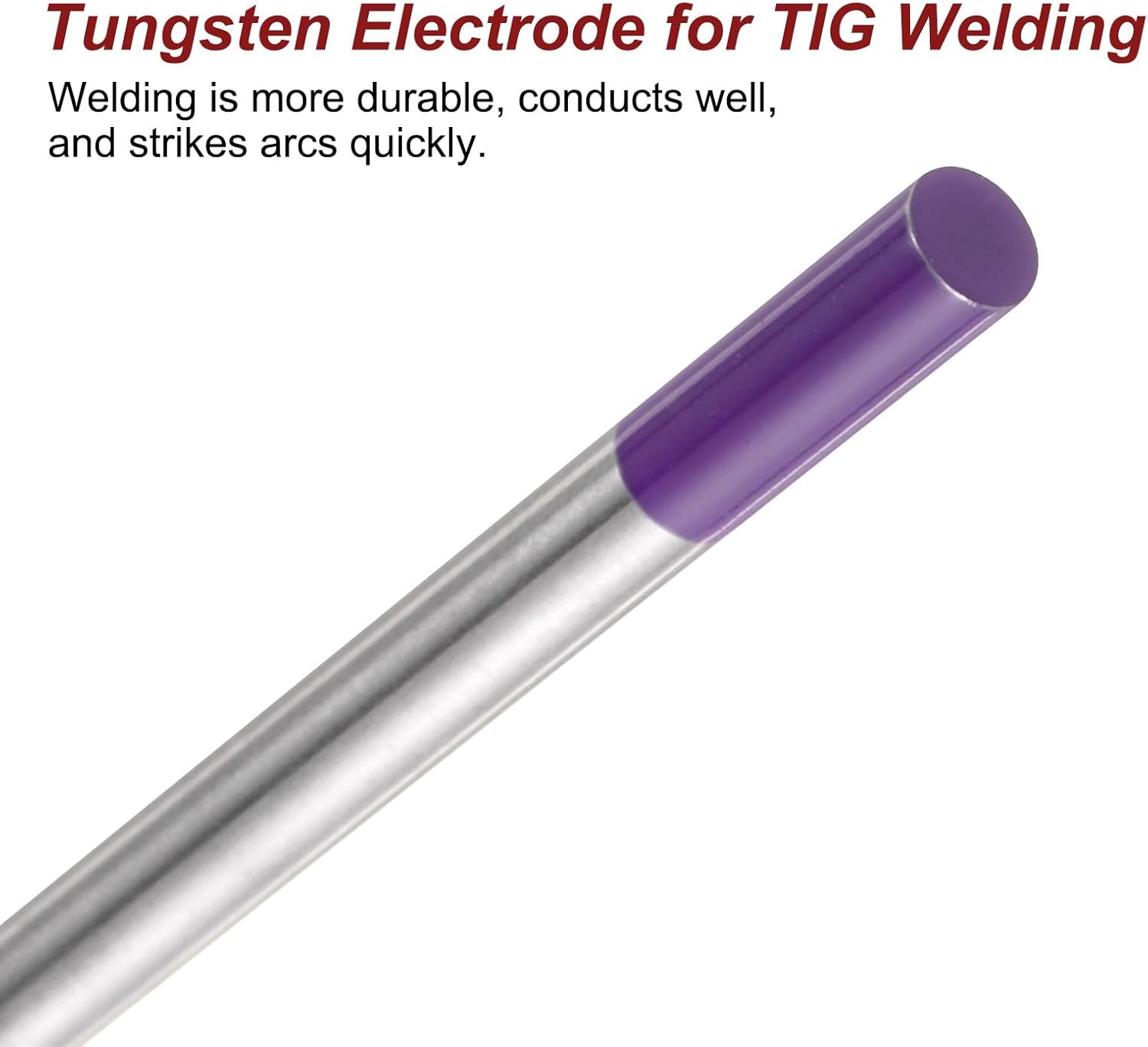 HARFINGTON 10pcs TIG Welding Tungsten Electrodes 1/8" x 7" Mixed for Stainless Steel Welding, Aluminum Magnesium Alloy Welding Aerospace Automobile Manufacturing, Purple
