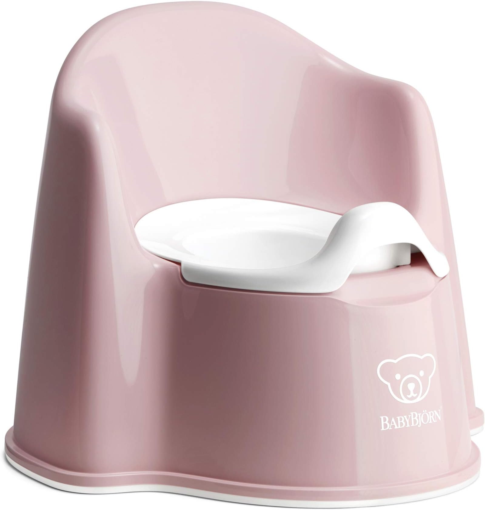 BabyBjörn Potty Chair, Powder Pink/White, Toddler Training Toilet, Easy-to-Clean, Non-Slip
