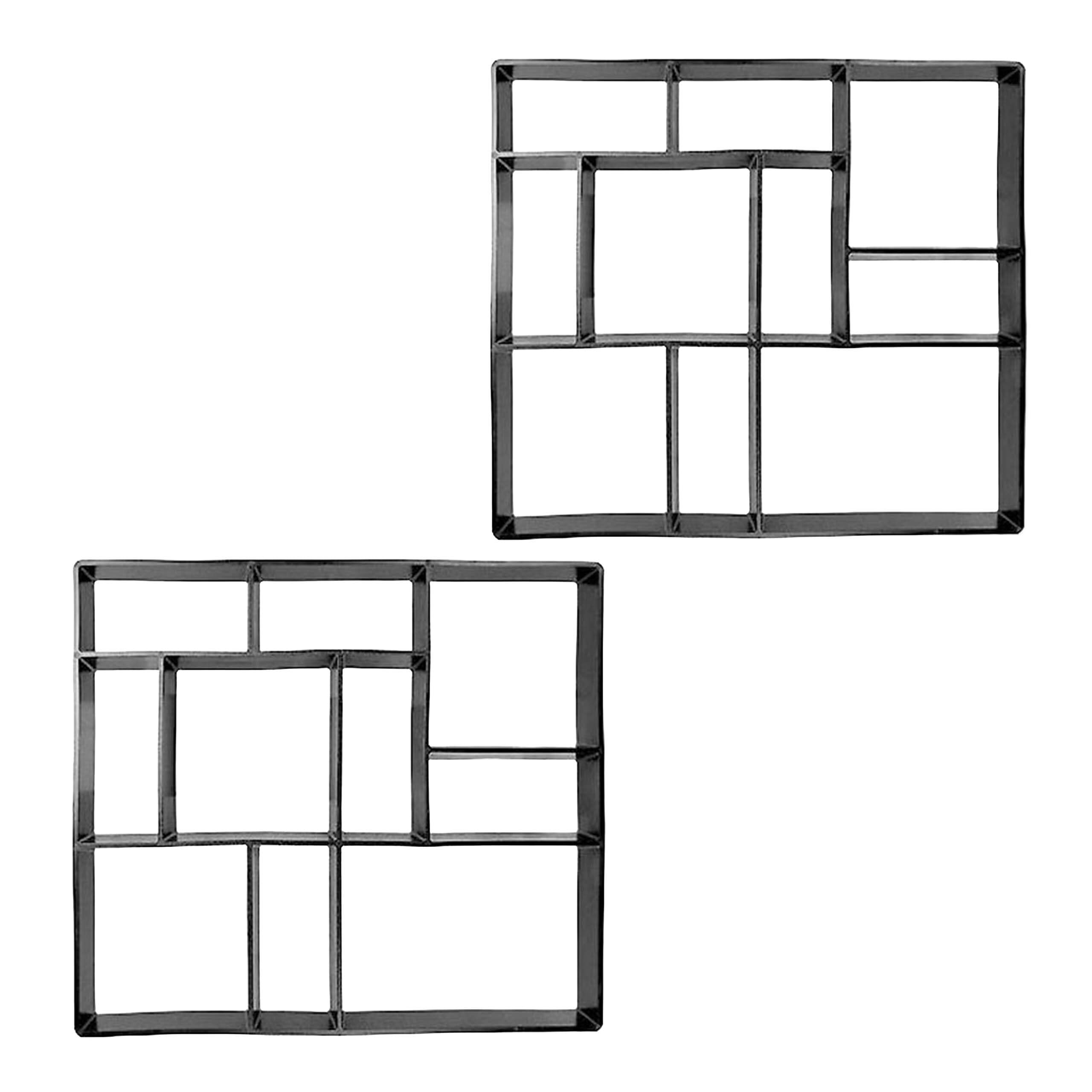 Relaxdays Molde para pavimentos de Cemento, Set de 2, 45 x 40 cm, adoquines y losas de jardín, Negro