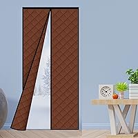 Vista 8 de Cortina magnética con aislamiento térmico grueso, material de poliuretano, manos libres, cierre automático, duradero, resistente al viento