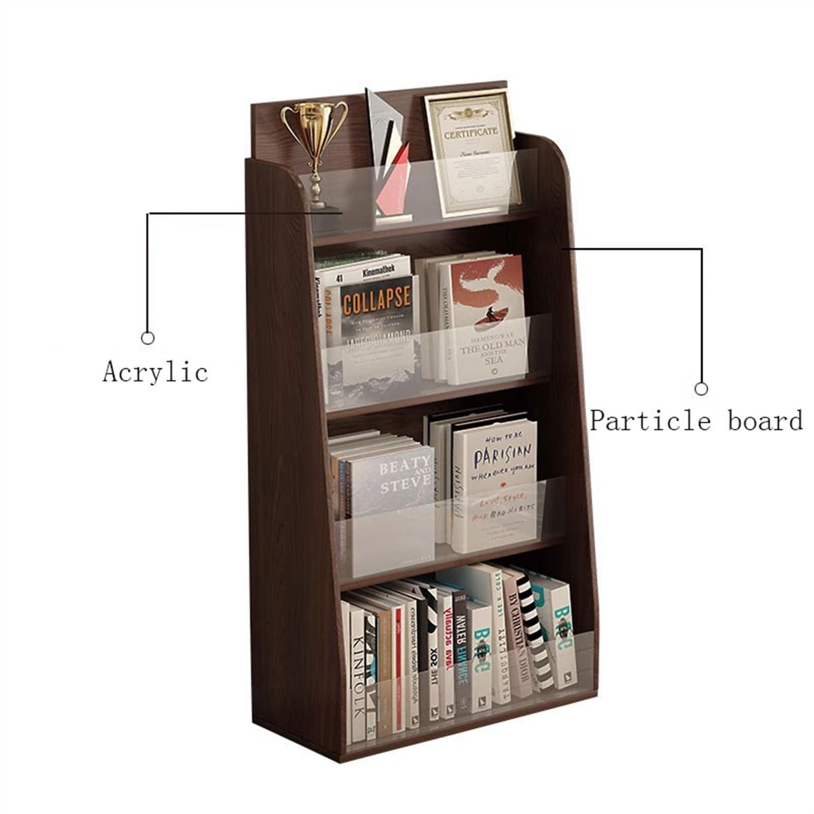 FETCOI Newspaper Magazine Display Rack Stand Iron Book Rack Floor