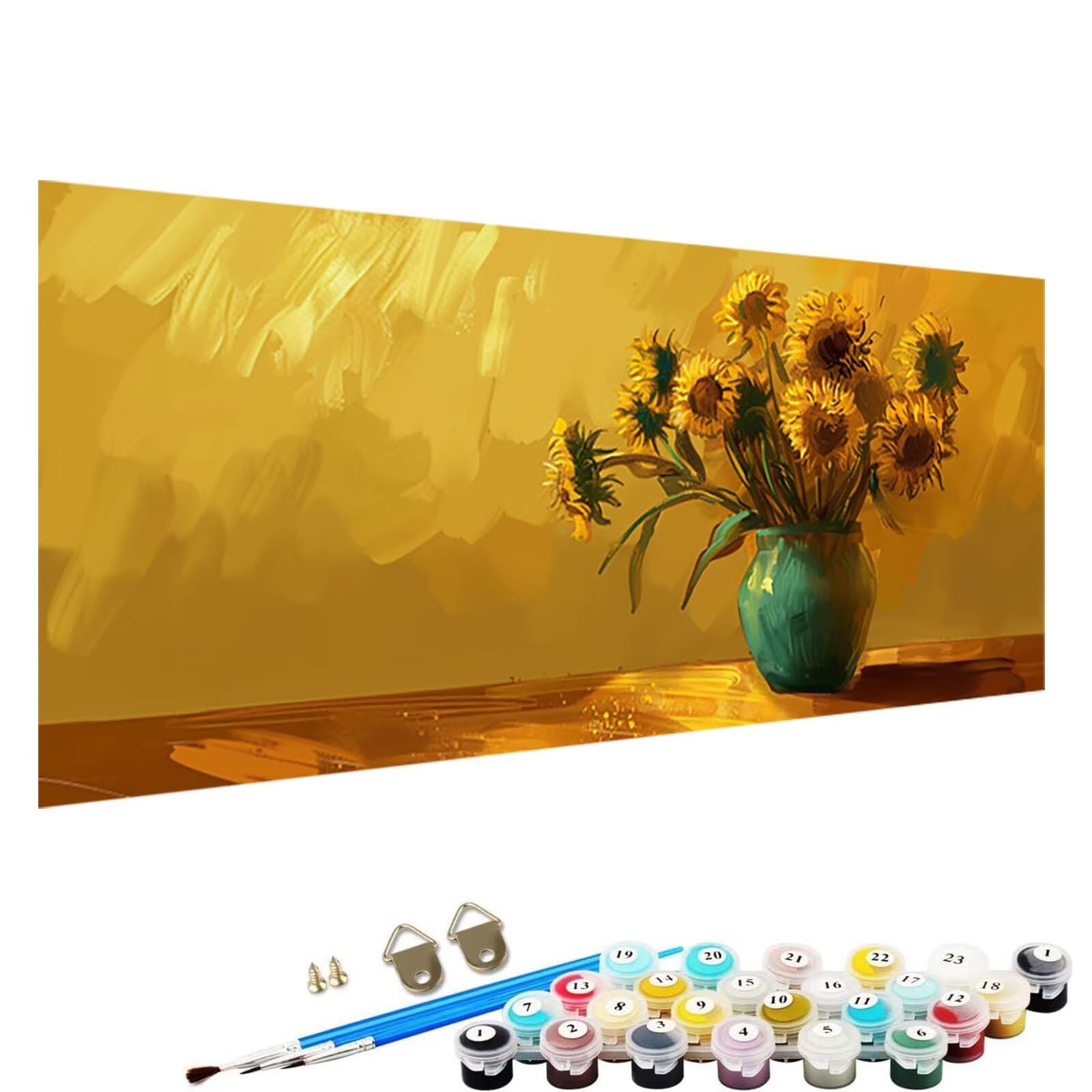 Numéro d’Art petit format – Loisir créatif Fleur Kit de peinture par numéros – Activité détente et créative Vase – Version française 3 Pinceaux et Peintures Acryliques Peinture NuméRo 80x160cm O-29