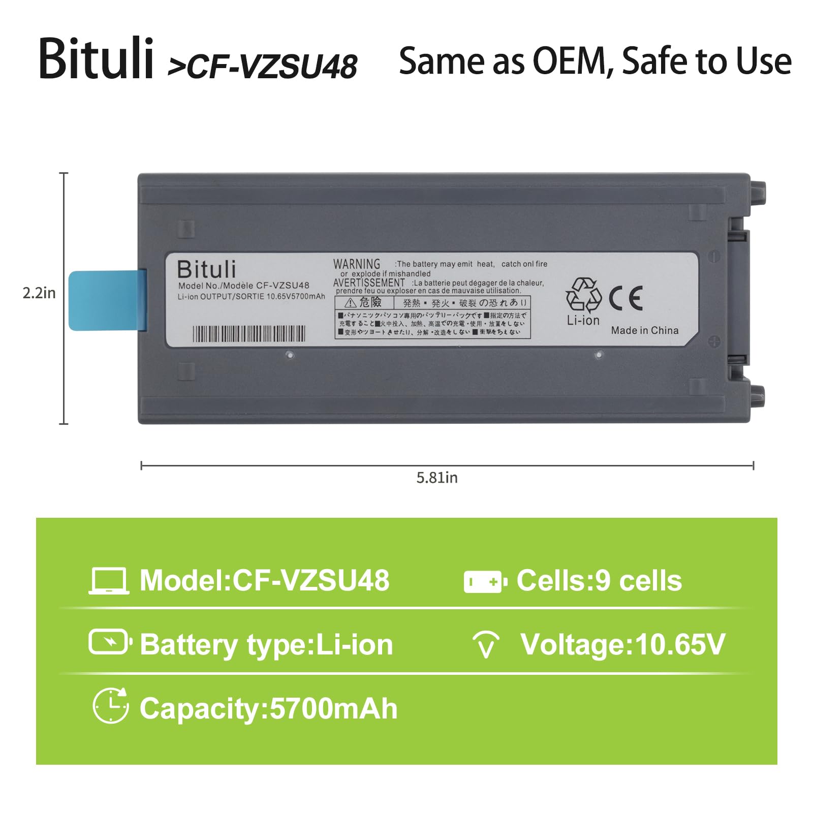 Amazon.com: Bituli CF-VZSU48 Laptop Battery Replacement for