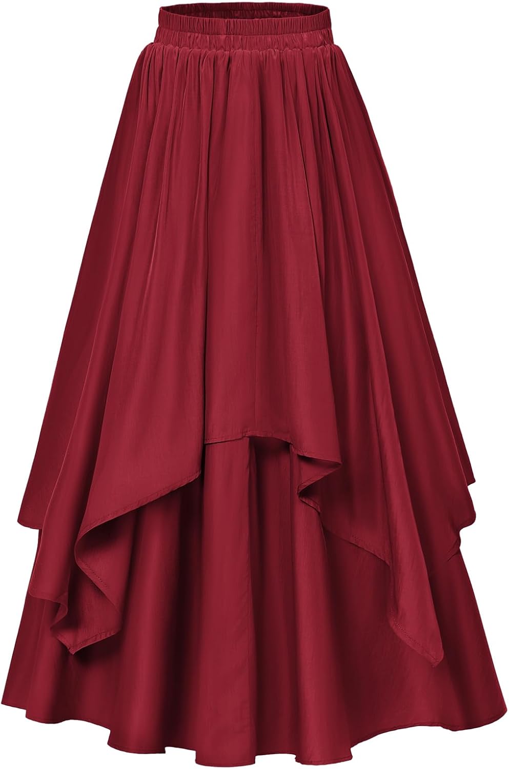SCARLET DARKNESS Women’s Renaissance Maxi Skirt Elastic High Waist Double Layered Swing Skirt Vintage Pirate Tiered Skirts with Pockets SCARLET DARKNESS Women’s Renaissance Maxi Skirt Elastic High Waist Double Layered Swing Skirt Vintage Pirate Tiered Skirts with Pockets
