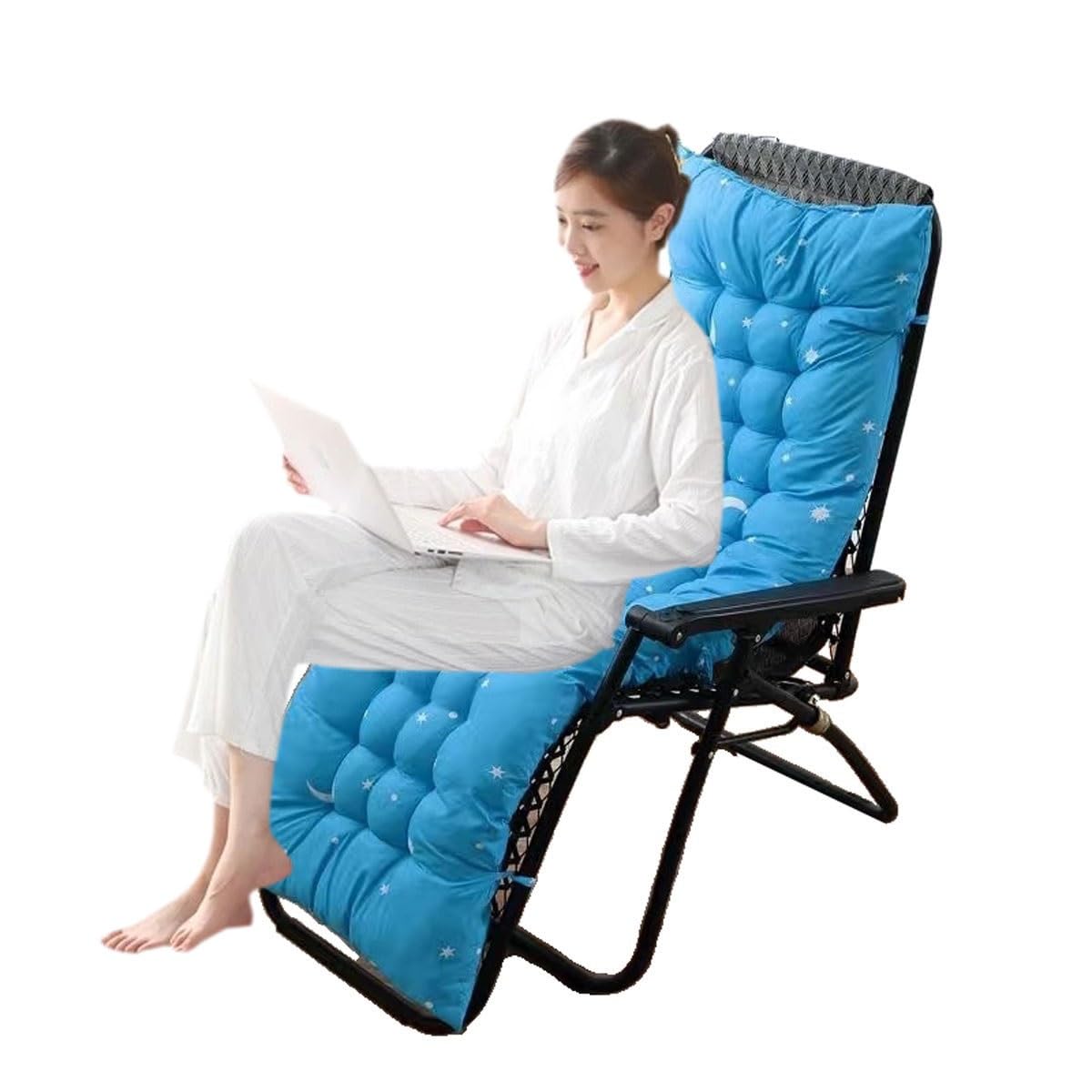 Sun Lounger Cushion Outdoor/Indoor 170*53/125*53CM Thick Garden Chair Recliner Relaxer Rocking Chair Cushion Replacement Bench Seat Cushion Pads, Cushion Pads With Backrest For Holiday Travel ( Color