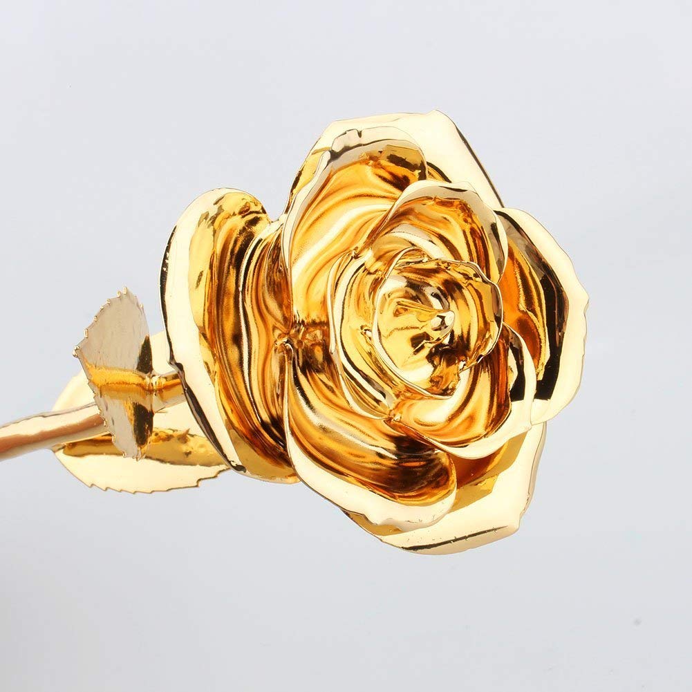 ZJchao - Rosa chapada en oro, de excelente calidad, regalo ideal para el día de la madre o cumpleaños