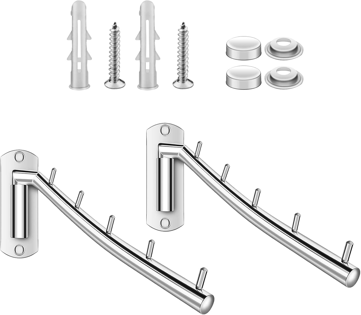 Folding Wall Mounted Clothes Rack, 304 Stainless Steel