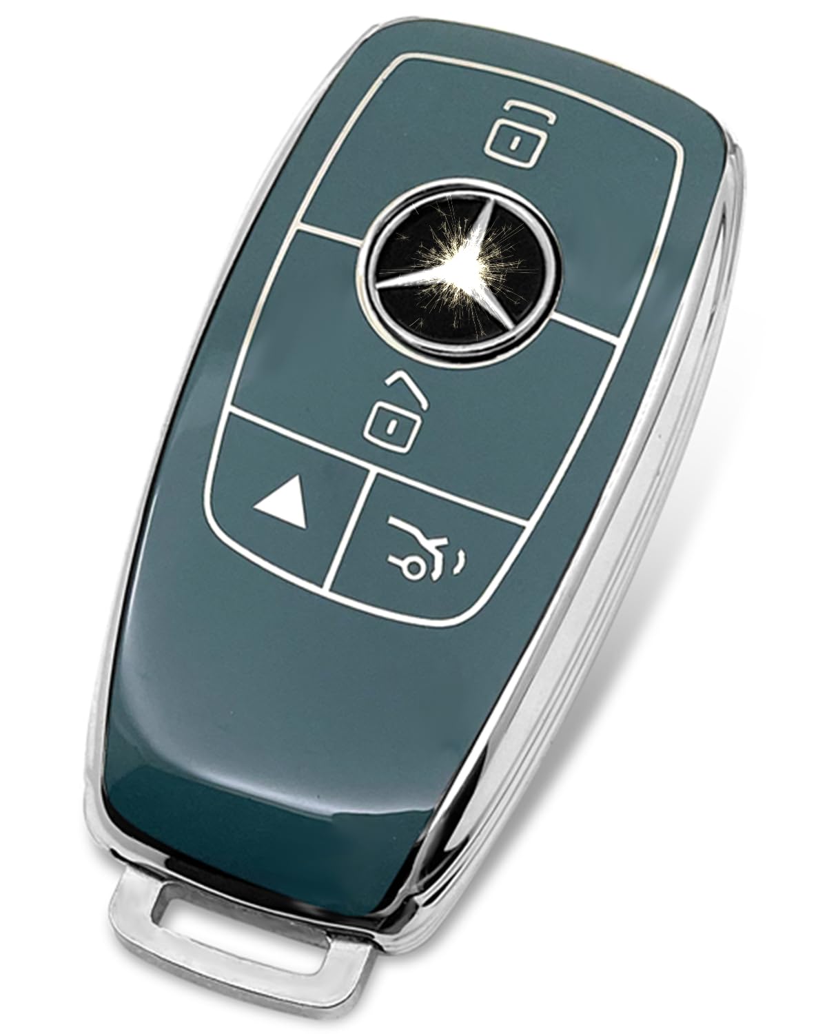 Suitable For Mercedes Benz keys.Advanced soft TPU key Cover is compatible with C E R S G S CLS CLK GLC GLE GLS SL SLR Maybach McLaren AMG Smart Remote Key (Type B Dark blue Key Case)