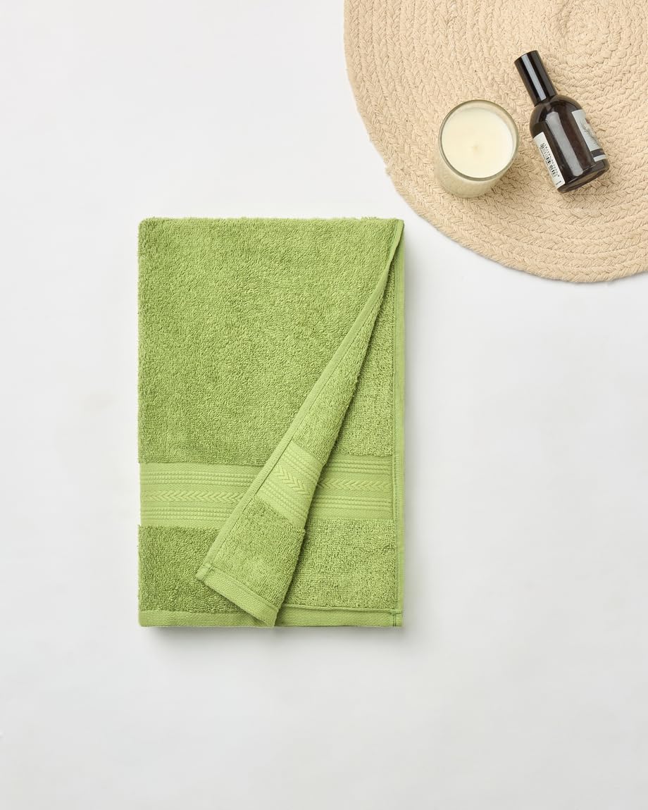Himeya Toallas de baño 100 % algodón, toalla de baño de tamaño grande, 500 g/m², 1 toalla de baño para hombres y mujeres, 70 cm x 140 cm, color verde oliva