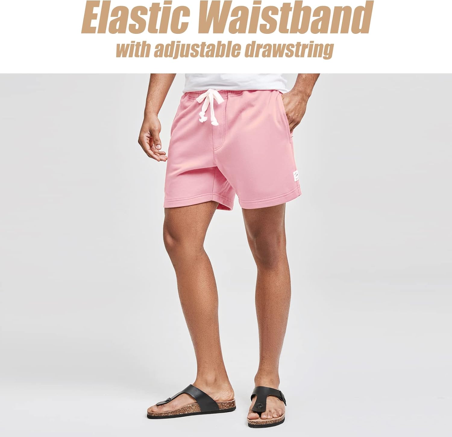 maamgic Mens Athletic Gym Shorts 5/7" Elastic Waist Casual Pajama Pocket Jogger Men Workout Short Pants - Image 5