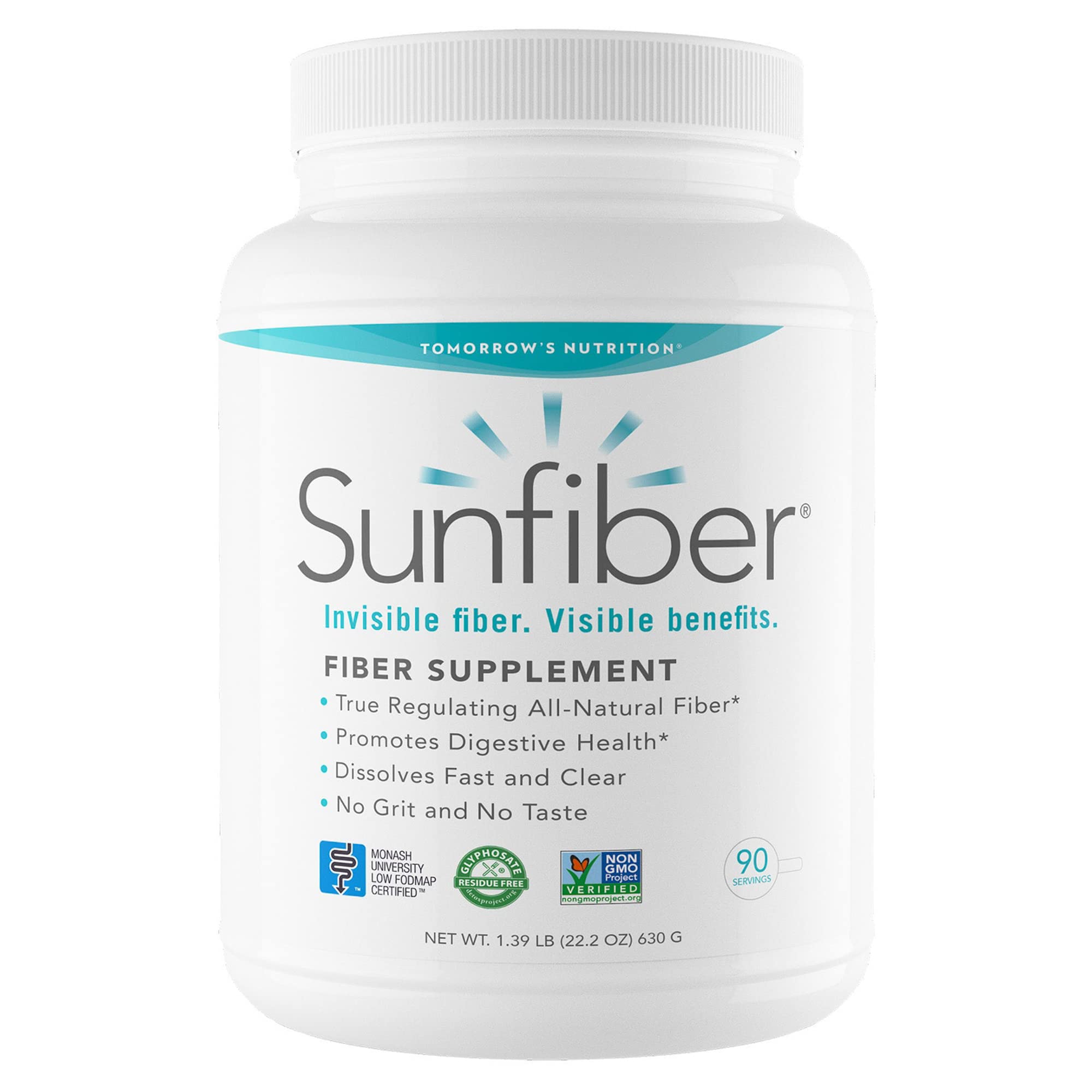 Tomorrow's Nutrition Sunfiber, Soluble Prebiotic Fiber Support for Digestive Wellness with Guar Fibe