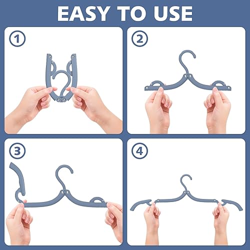 Miniatura 6 de 30 perchas de viaje plegables portátiles, organizadores de viaje de plástico, accesorios de viaje esenciales, tendedero, perchas plegables para